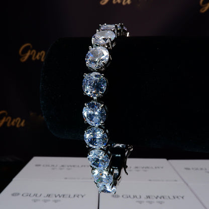 10mm Hip Hop CZ BlingBling Silver Tennis Bracelet