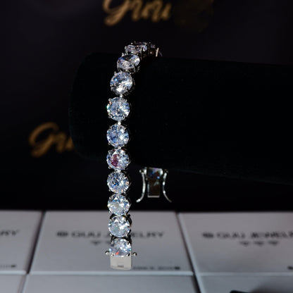 10mm Hip Hop CZ BlingBling Silver Tennis Bracelet