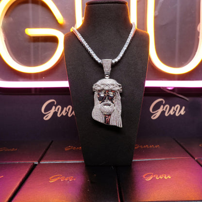 18K Gold-Plated AAA CZ Retro Jesus Pendant