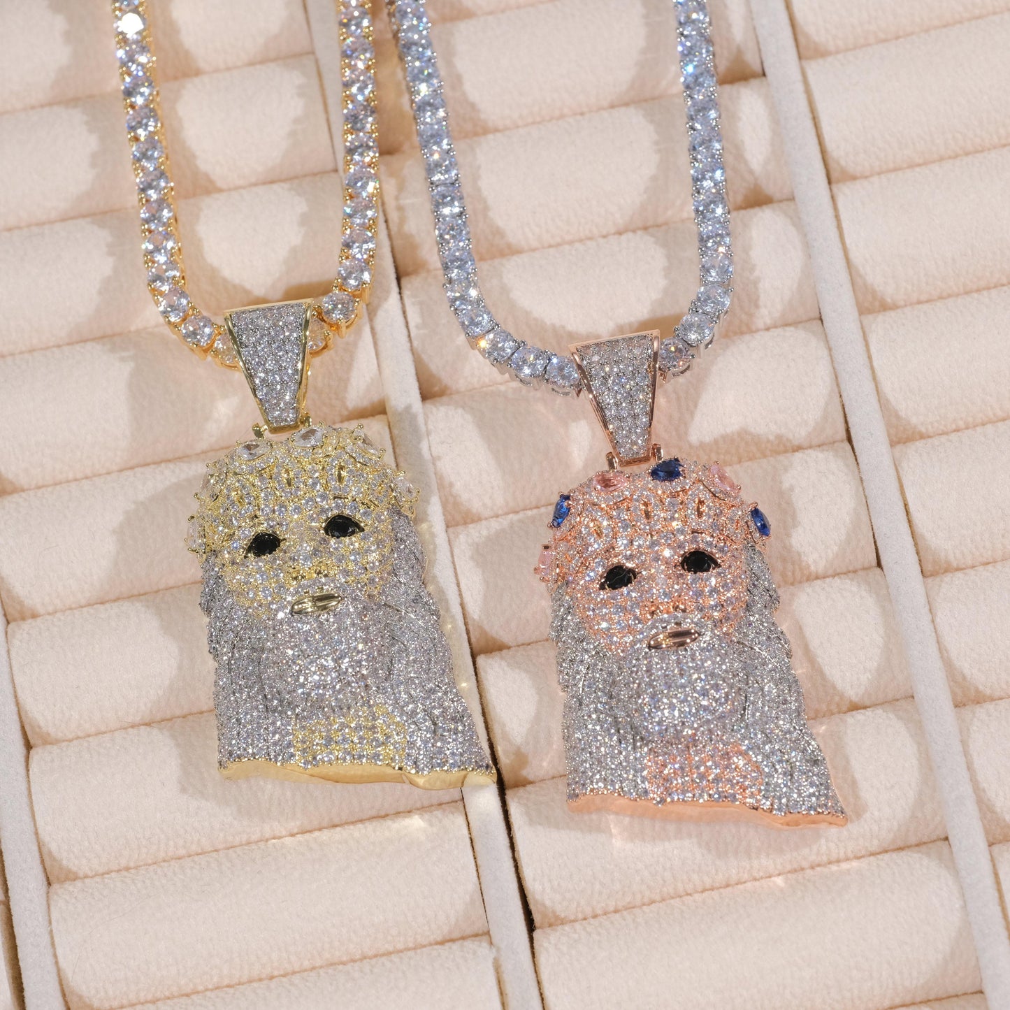 18K Gold-Plated Jesus Iced Necklace