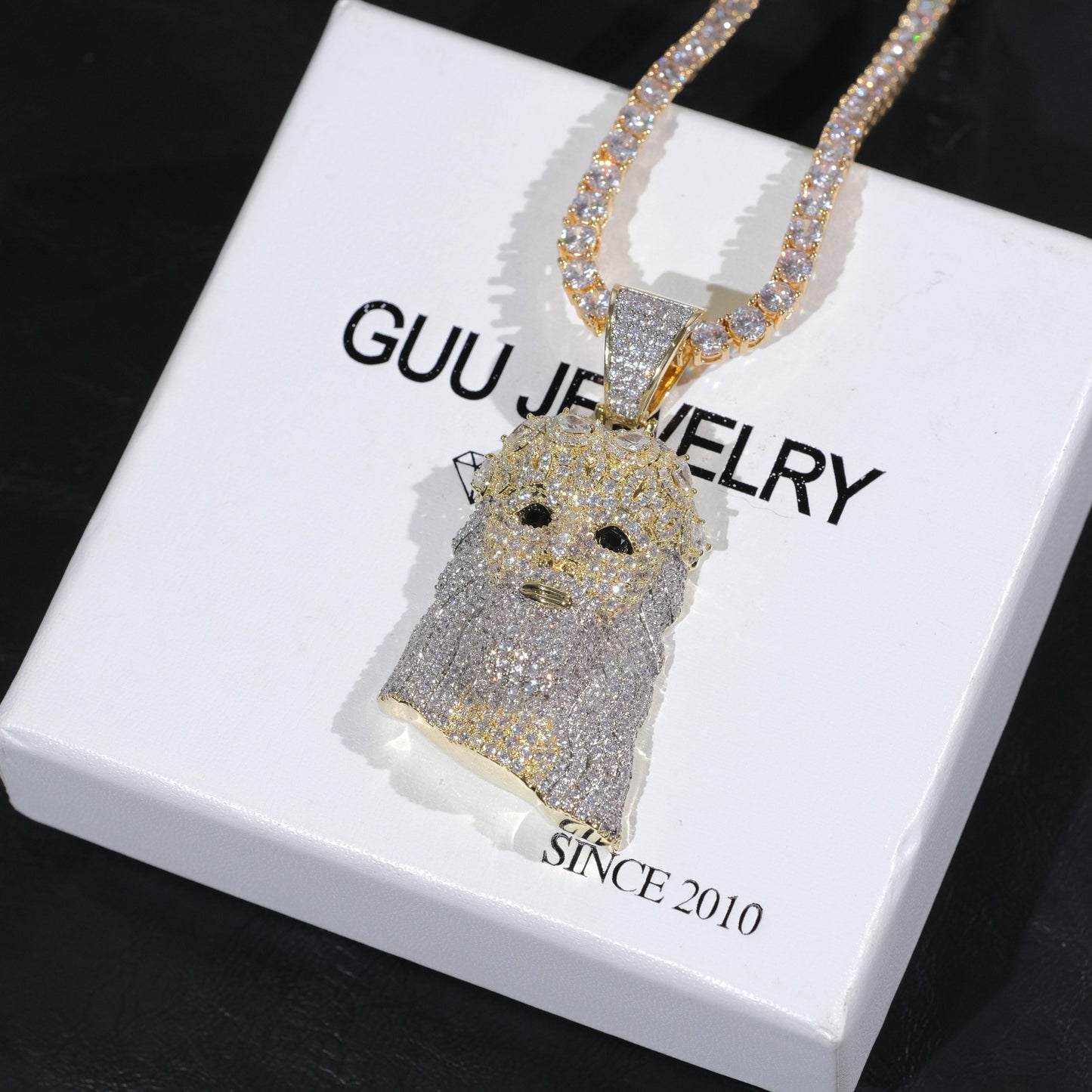 18K Gold-Plated Jesus Iced Necklace