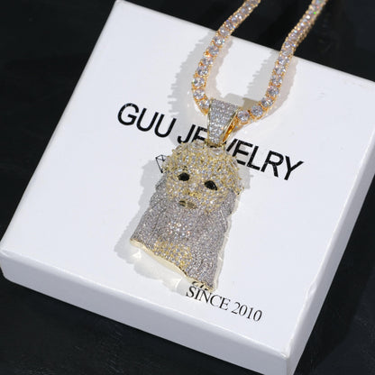 18K Gold-Plated Jesus Iced Necklace