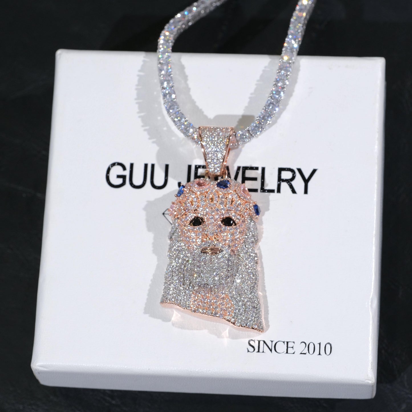 18K Gold-Plated Jesus Iced Necklace