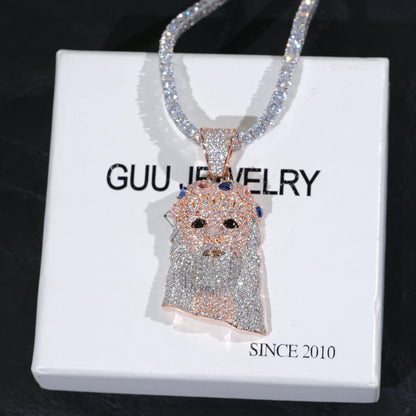 18K Gold-Plated Jesus Iced Necklace