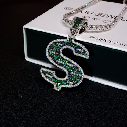 18K Gold-Plated BlingBling Dollar Charcter Symbol Necklace