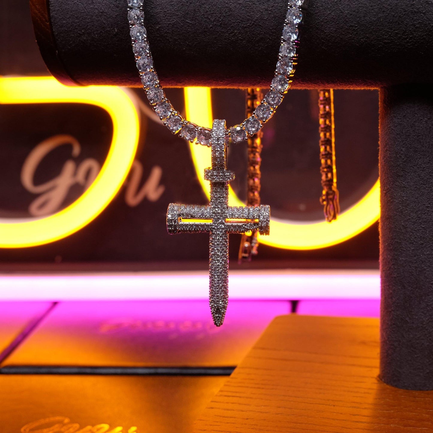 18K Gold-Plated AAA CZ Cross Pendant
