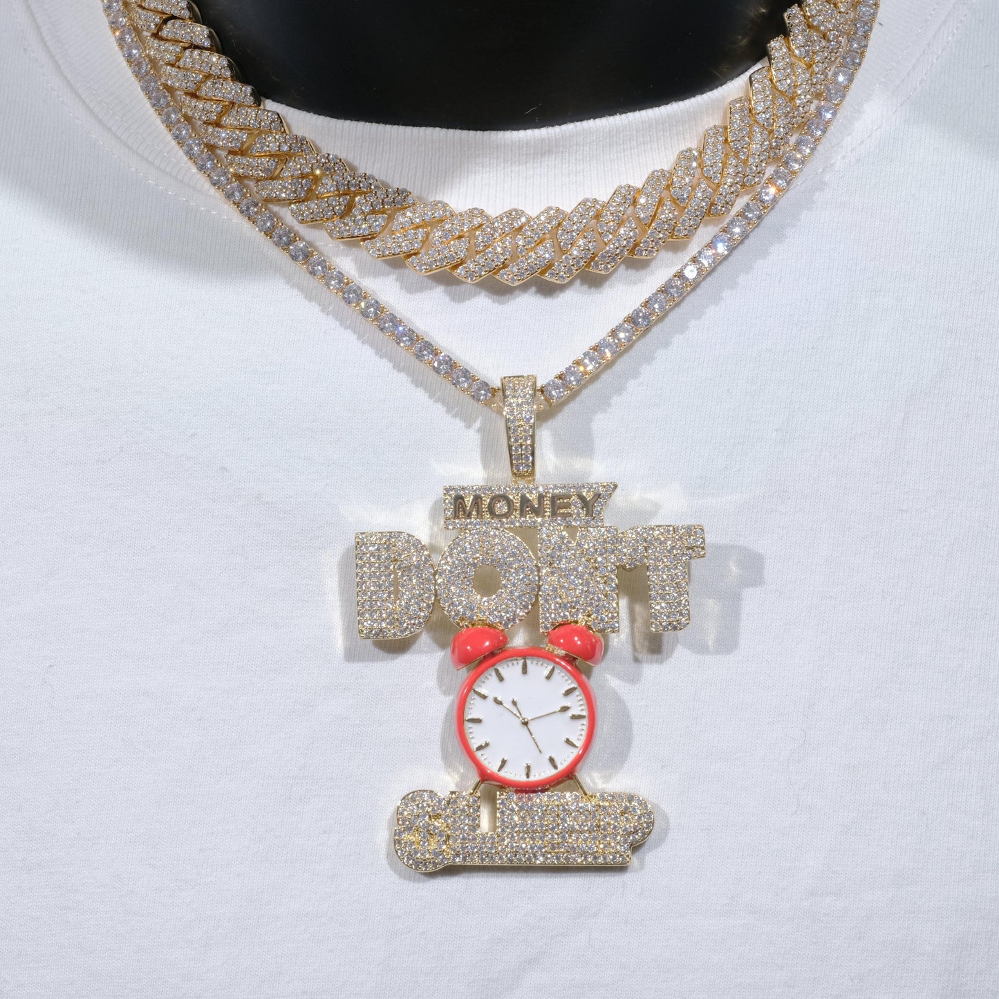 18K Gold-Plated Money Dont Sleep Iced Necklace