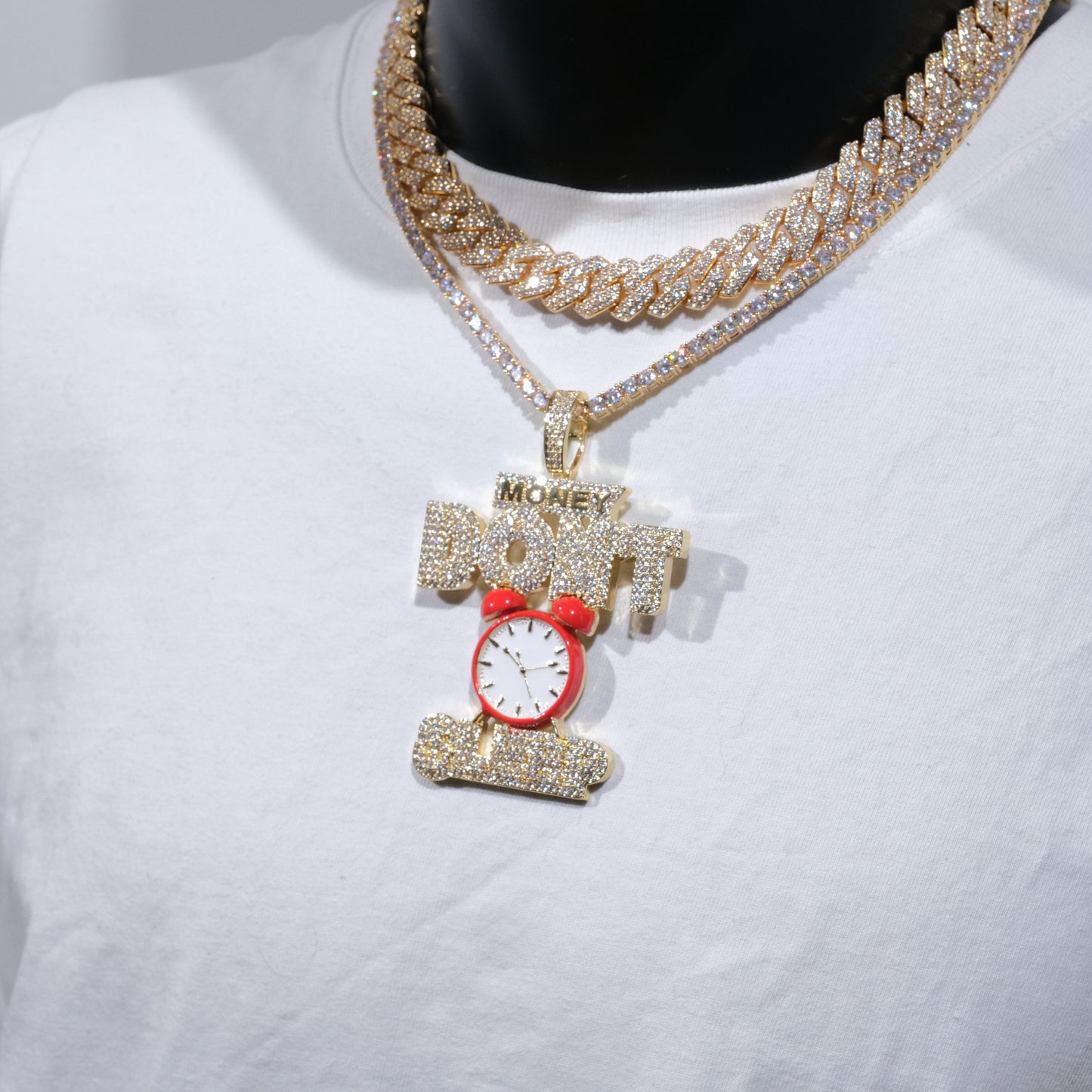 18K Gold-Plated Money Dont Sleep Iced Necklace