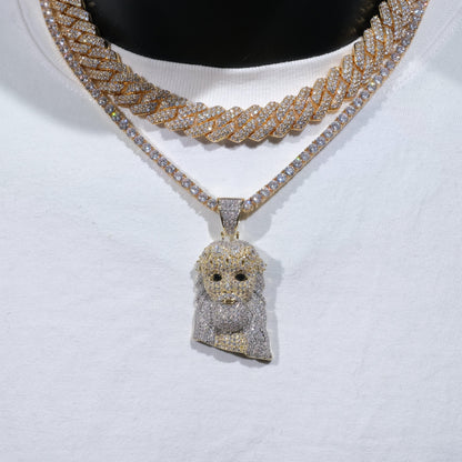 18K Gold-Plated Jesus Iced Necklace