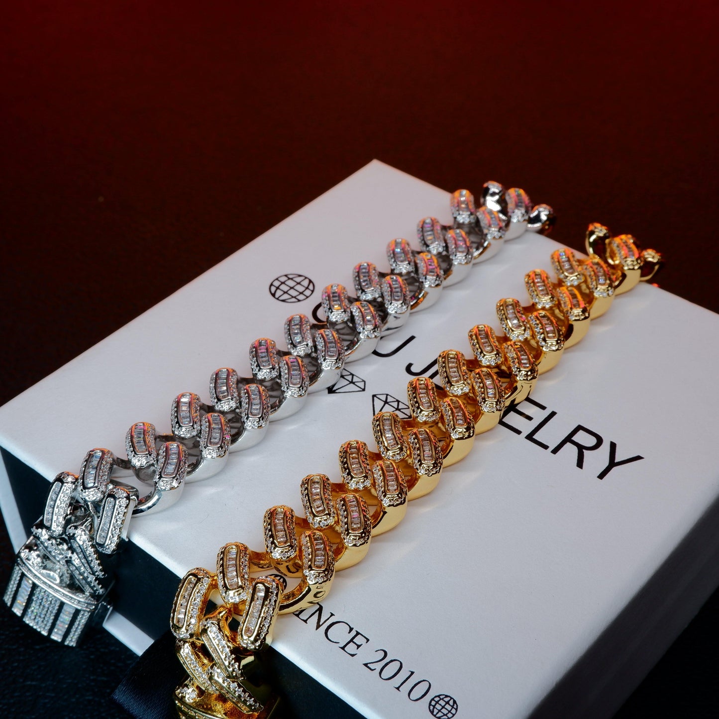15MM 18K Gold-Plated Baguette Iced Bracelet