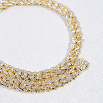 14mm 3-Row Bubble Iced Cuban Chain
