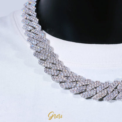 19mm 2-Row Iced Prong Cuban Chain (Reward)
