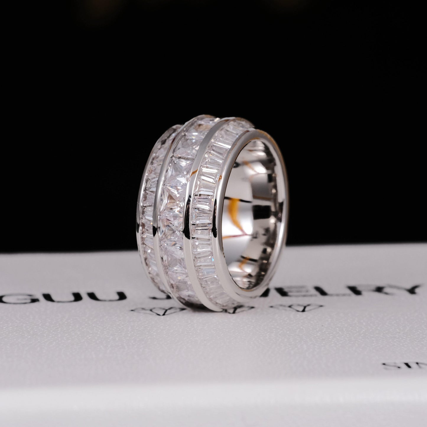 3 Layer Baguette Band Ring