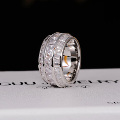 3 Layer Baguette Band Ring