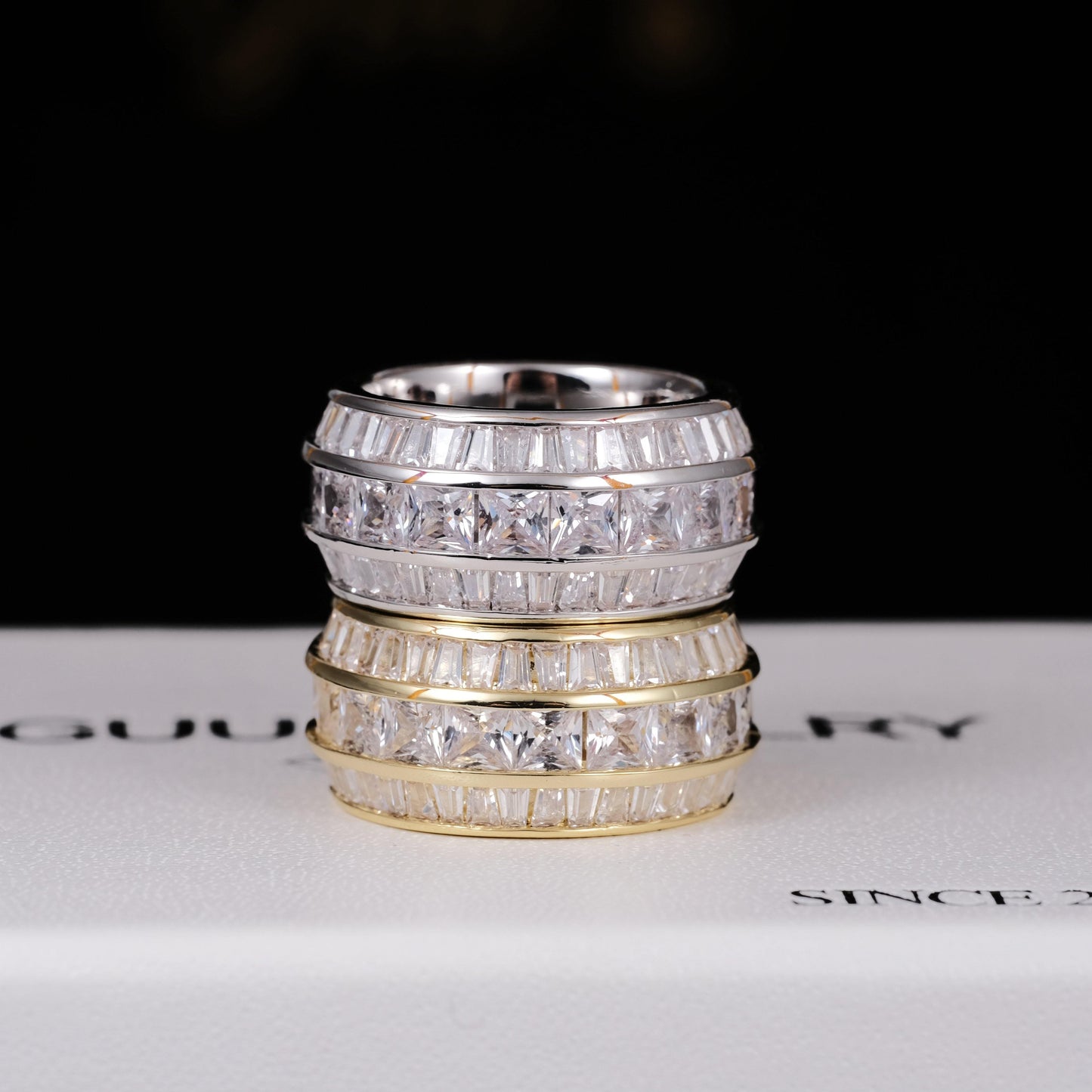 3 Layer Baguette Band Ring
