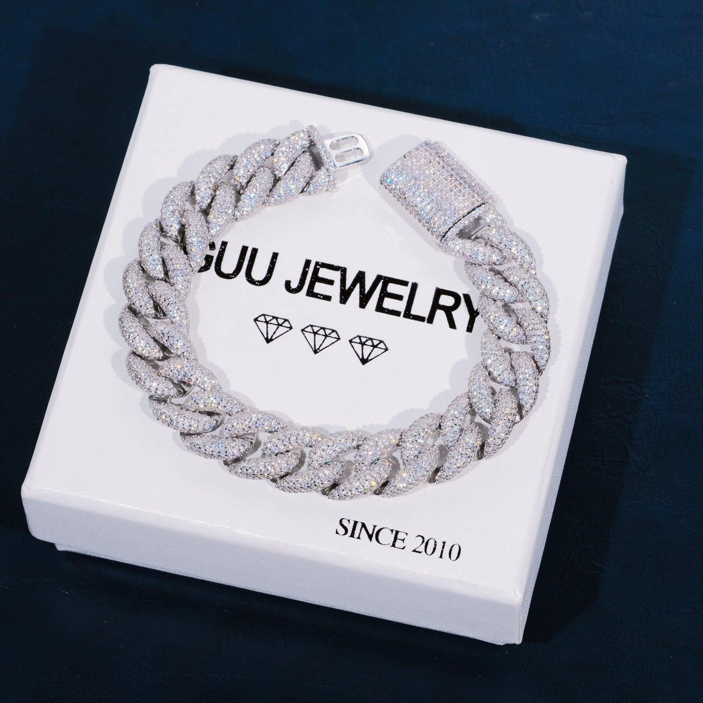 15mm 5-Row Iced Cuban Bracelet