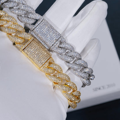 15mm 5-Row Iced Cuban Bracelet