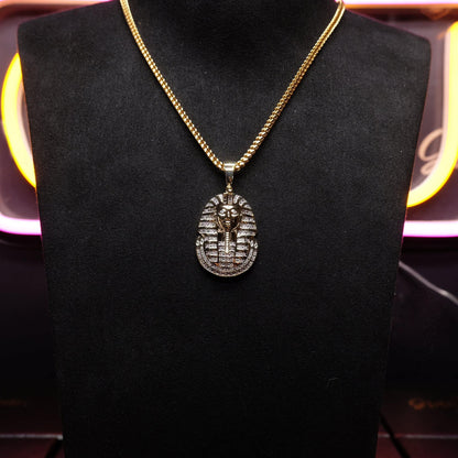 25mm Egyptian Pharaoh Head  Hip Hop Cubic Zirconia Pendant # Rapper Chain