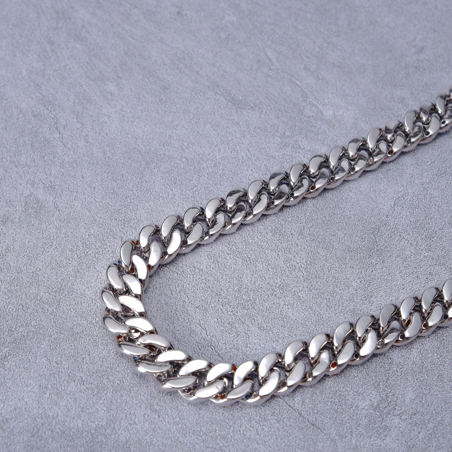 13mm 18K WhiteGold-Plated Colorful Iced Cuban Chain