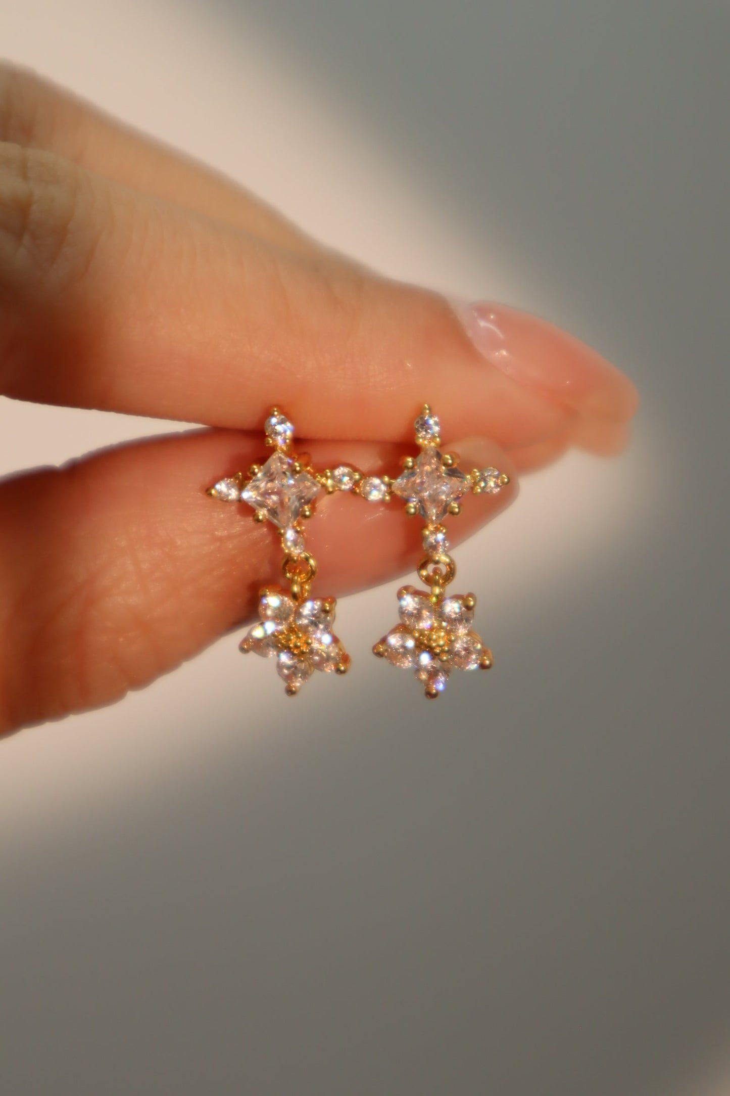 18K Real Gold Plated Starlight Bloom Earrings