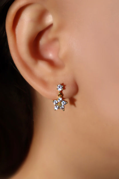 18K Real Gold Plated Diamond Starlight Bloom Earrings
