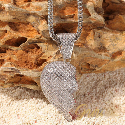 18K Gold-Plated CZ Heartbreak Pendant (with Chain)