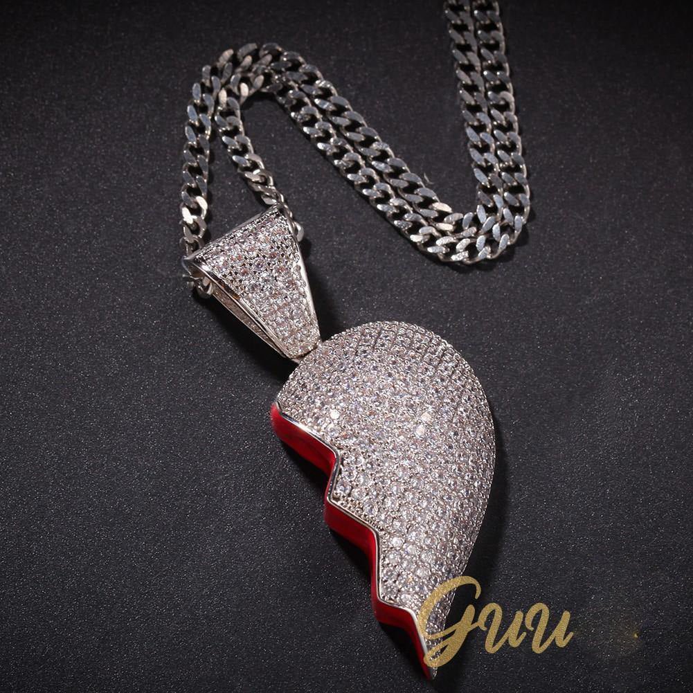 18K Gold-Plated CZ Heartbreak Pendant (with Chain)