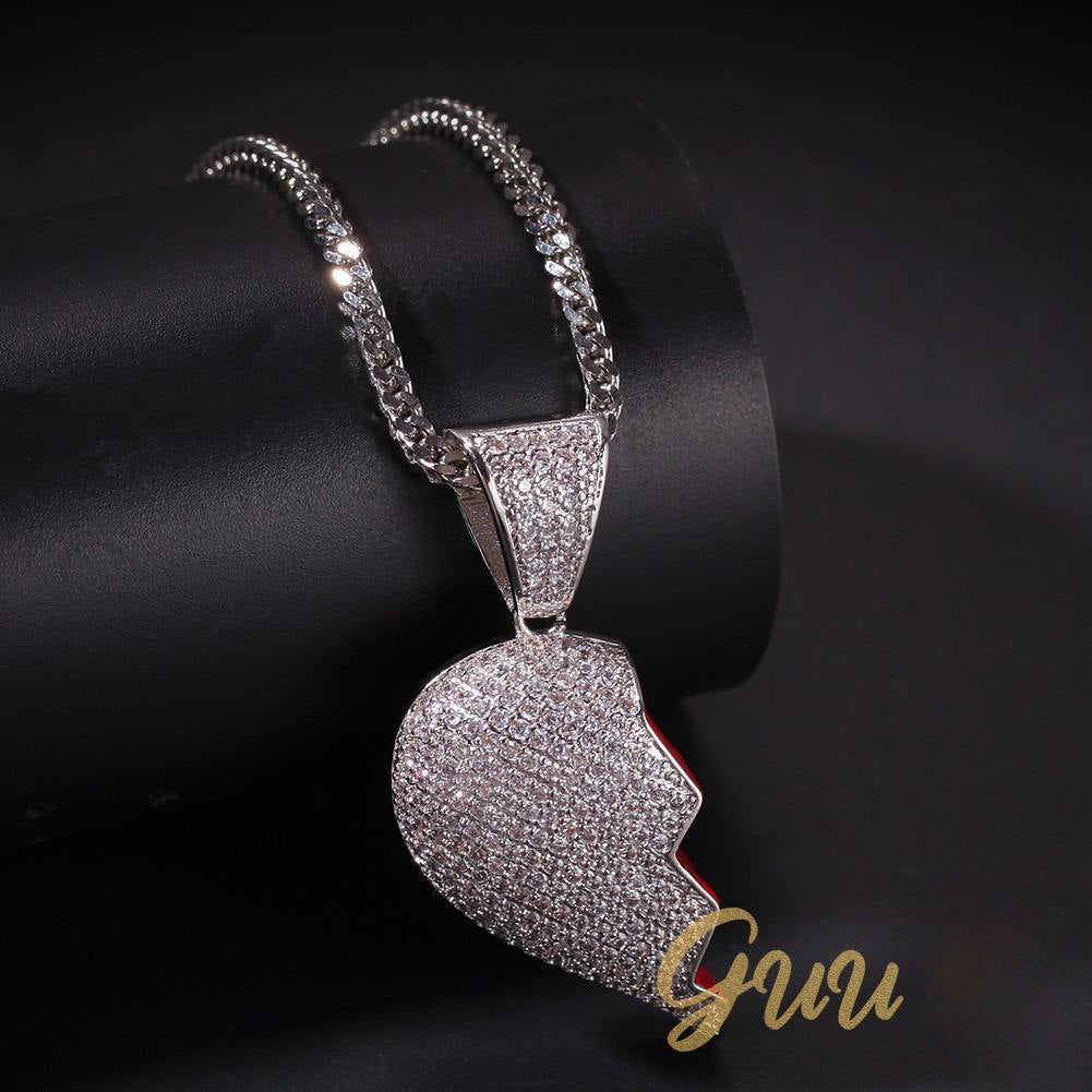 18K Gold-Plated CZ Heartbreak Pendant (with Chain)