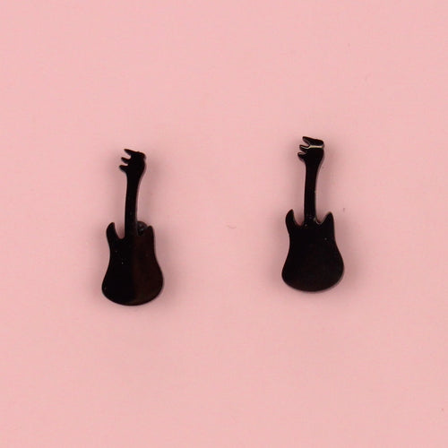 We Rock Stud Earrings (Black)