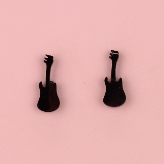 We Rock Stud Earrings (Black)
