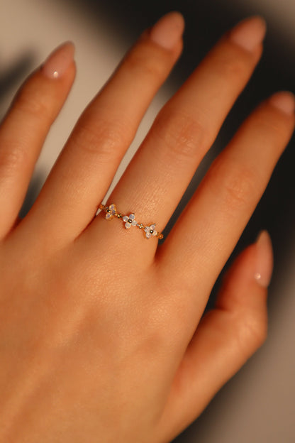 18K Gold Vermeil 3 in 1 Starlight Petal Ring