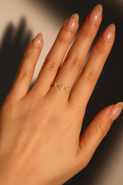 18K Gold Vermeil 3 in 1 Starlight Petal Ring