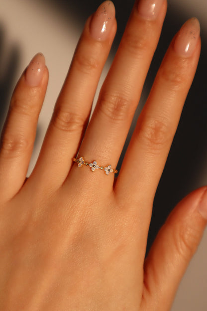 18K Gold Vermeil 3 in 1 Starlight Petal Ring
