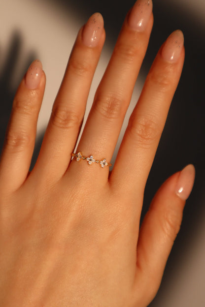 18K Gold Vermeil 3 in 1 Starlight Petal Ring