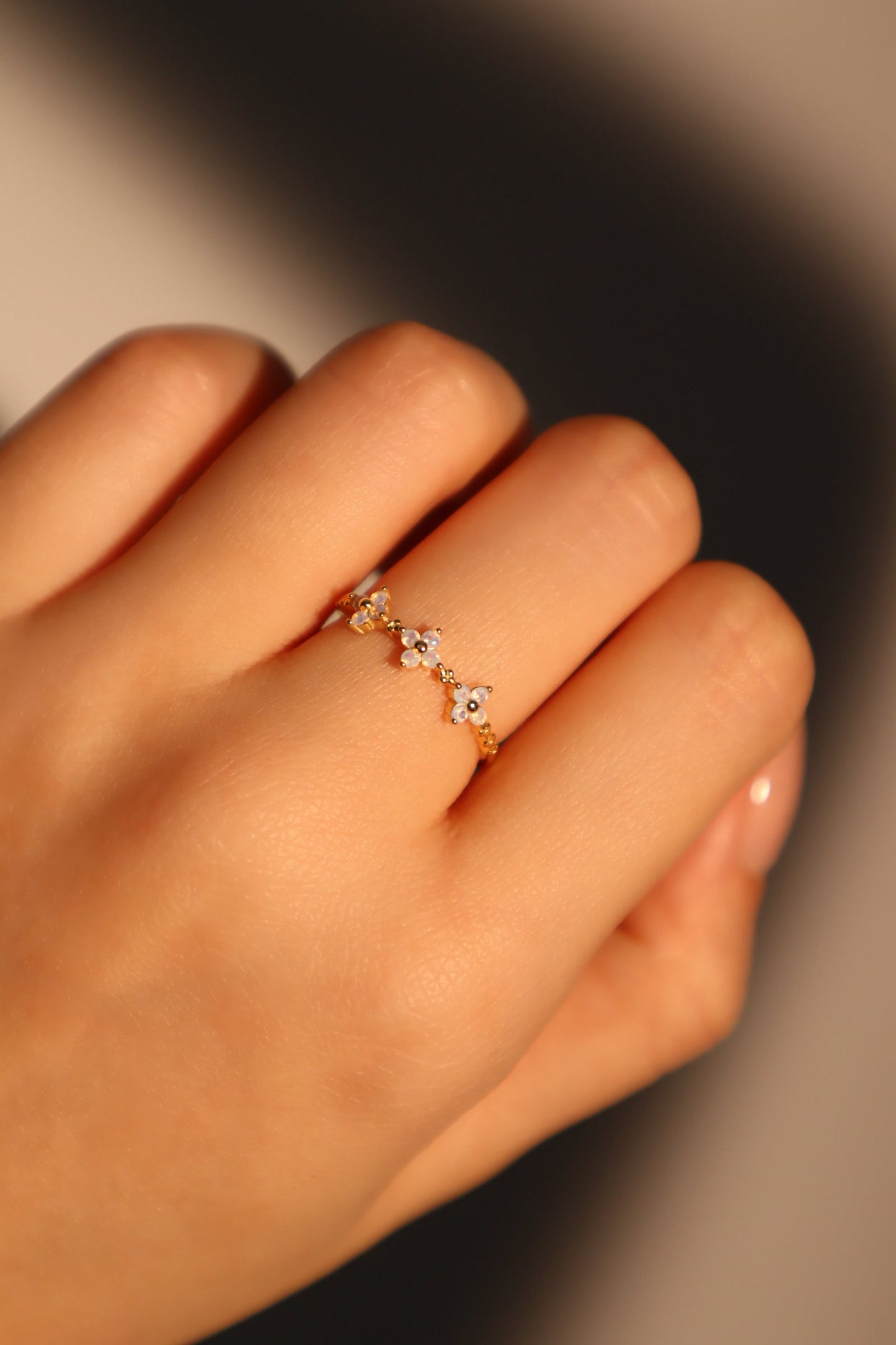 18K Gold Vermeil 3 in 1 Starlight Petal Ring