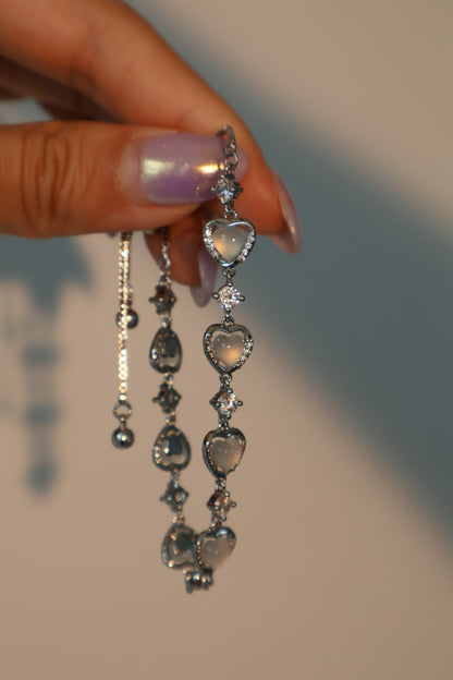 Palladium White Gold Plated Moonlight Glowing Heart Bracelet