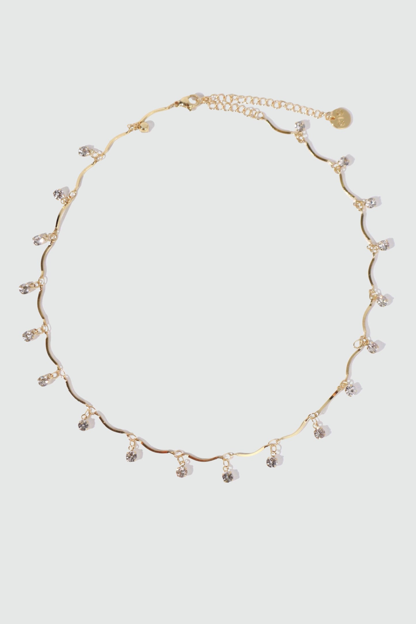 18K Real Gold Plated Pole Star Wave Layer Necklace
