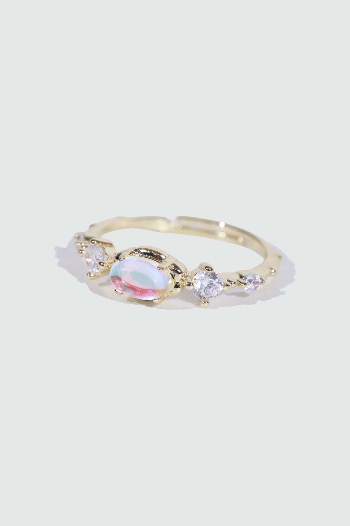 14K Real Gold Plated Blue Moonstone Ring