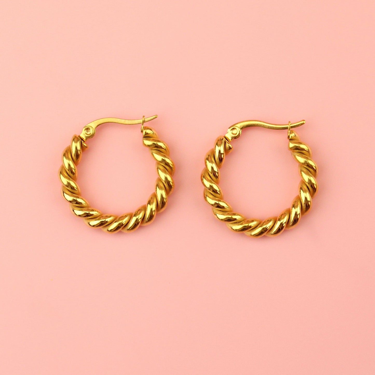 Twist and Shout Hoop Earrings (Gold Plated)
