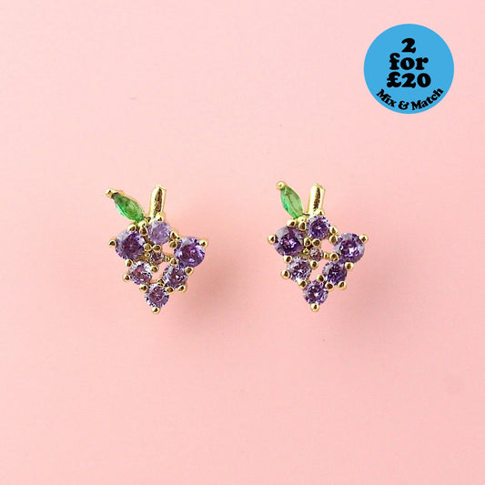 Vineyard Vibes Grapes Stud Earrings