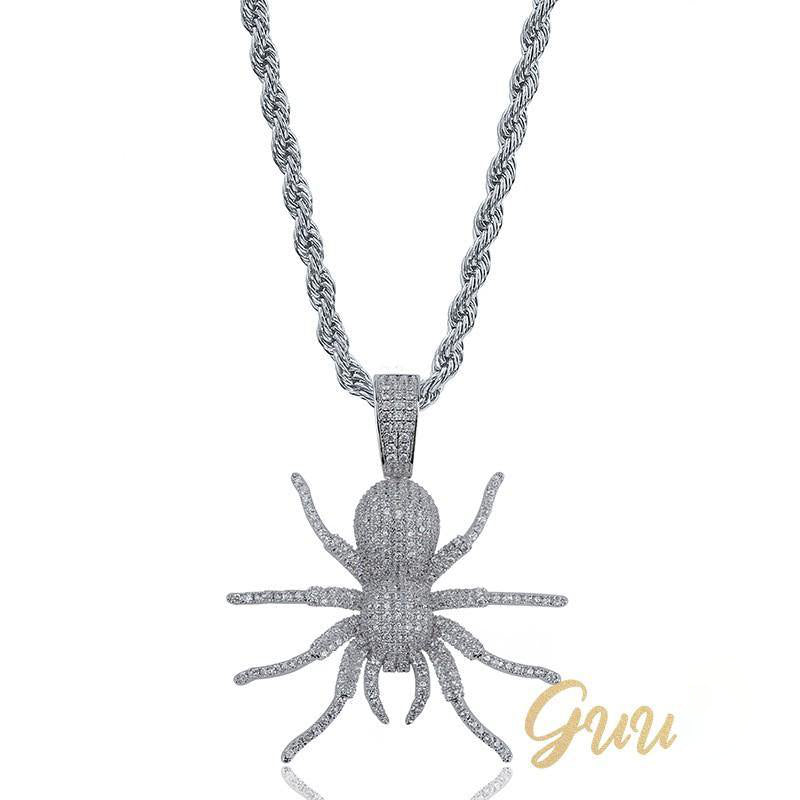18K Gold-Plated AAA CZ Spider Pendant Necklace