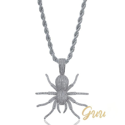 18K Gold-Plated AAA CZ Spider Pendant Necklace