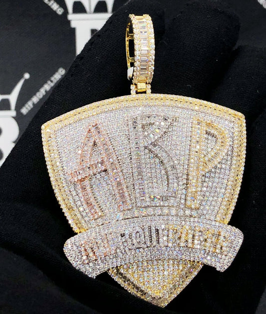 ABP All Bout Paper Baguette VVS CZ Hip Hop Iced Out Pendant