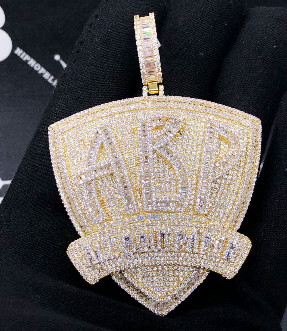 ABP All Bout Paper Baguette VVS CZ Hip Hop Iced Out Pendant