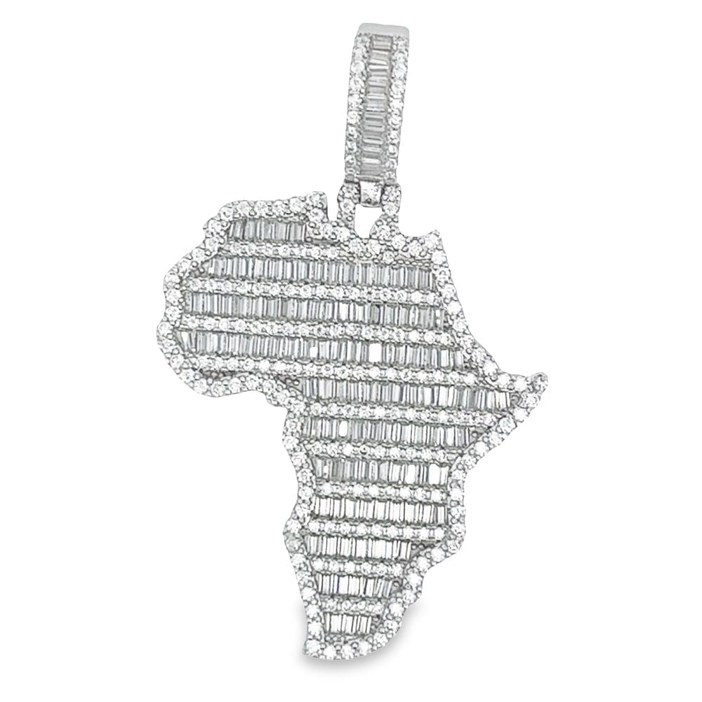 Africa Baguette 3.12cttw VVS Moissanite Pendant .925 Sterling Silver