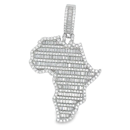 Africa Baguette 3.12cttw VVS Moissanite Pendant .925 Sterling Silver