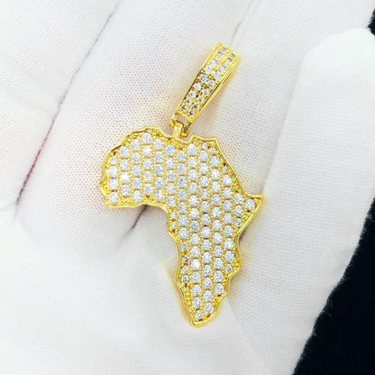 Africa Continent Hip Hop Bling Bling Pendant