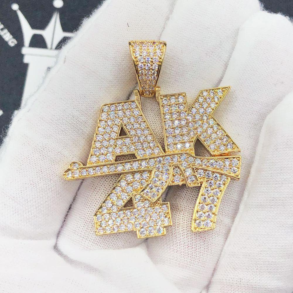 AK47 Design Iced Out Hip Hop Pendant