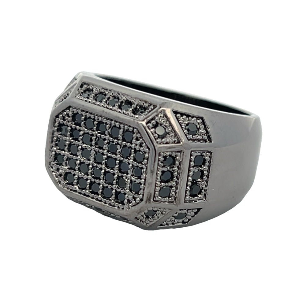 All Black Champion CZ Ring .925 Sterling Silver