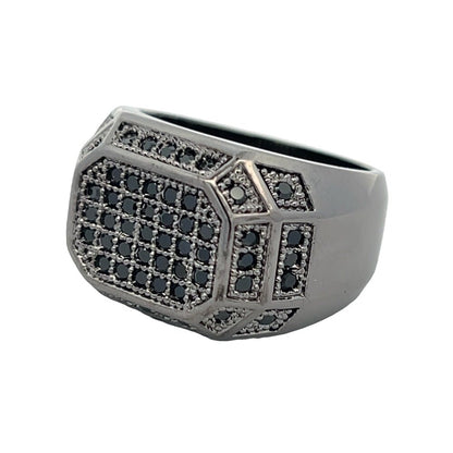 All Black Champion CZ Ring .925 Sterling Silver